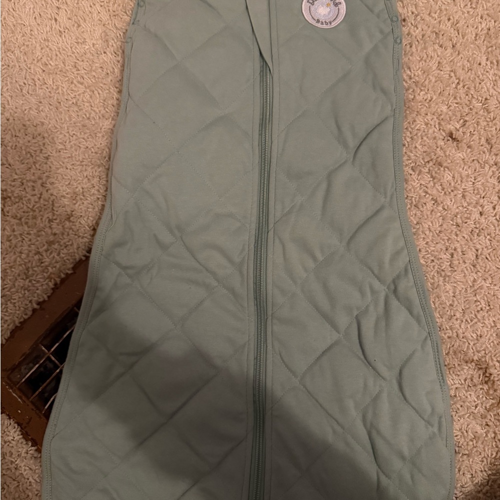 Light Sage Quilted Baby Sleep Sack with Front Zipper